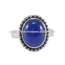 Unique Blue Onyx Gemstone com 925 Silver Casual Wear Ring para ela